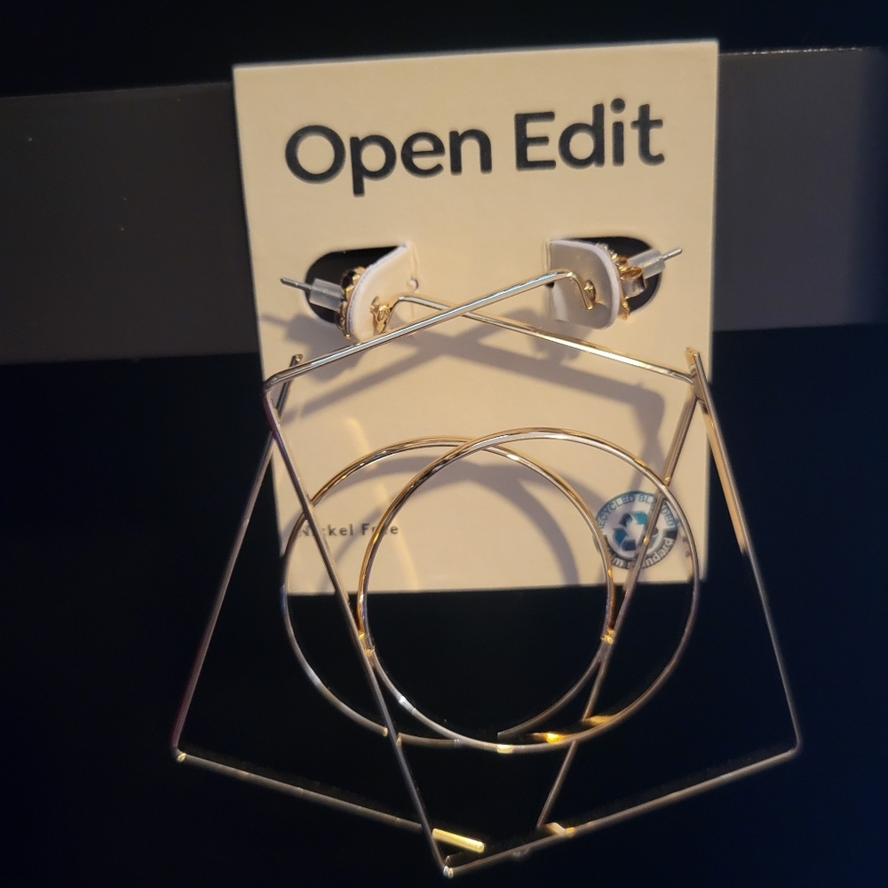 Open Edit Square Circle Earrings